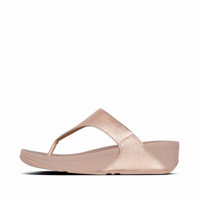 Fitflop Lulu Leather Toe-Post - Sandalen Damen - Rosa Gold (GVK086329)